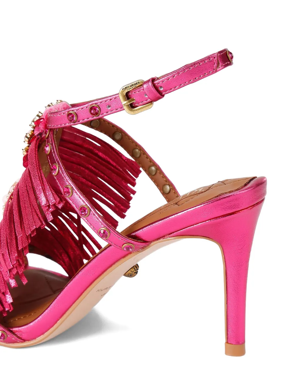 Kurt Geiger London jewel-embellished fringed sandals Roze