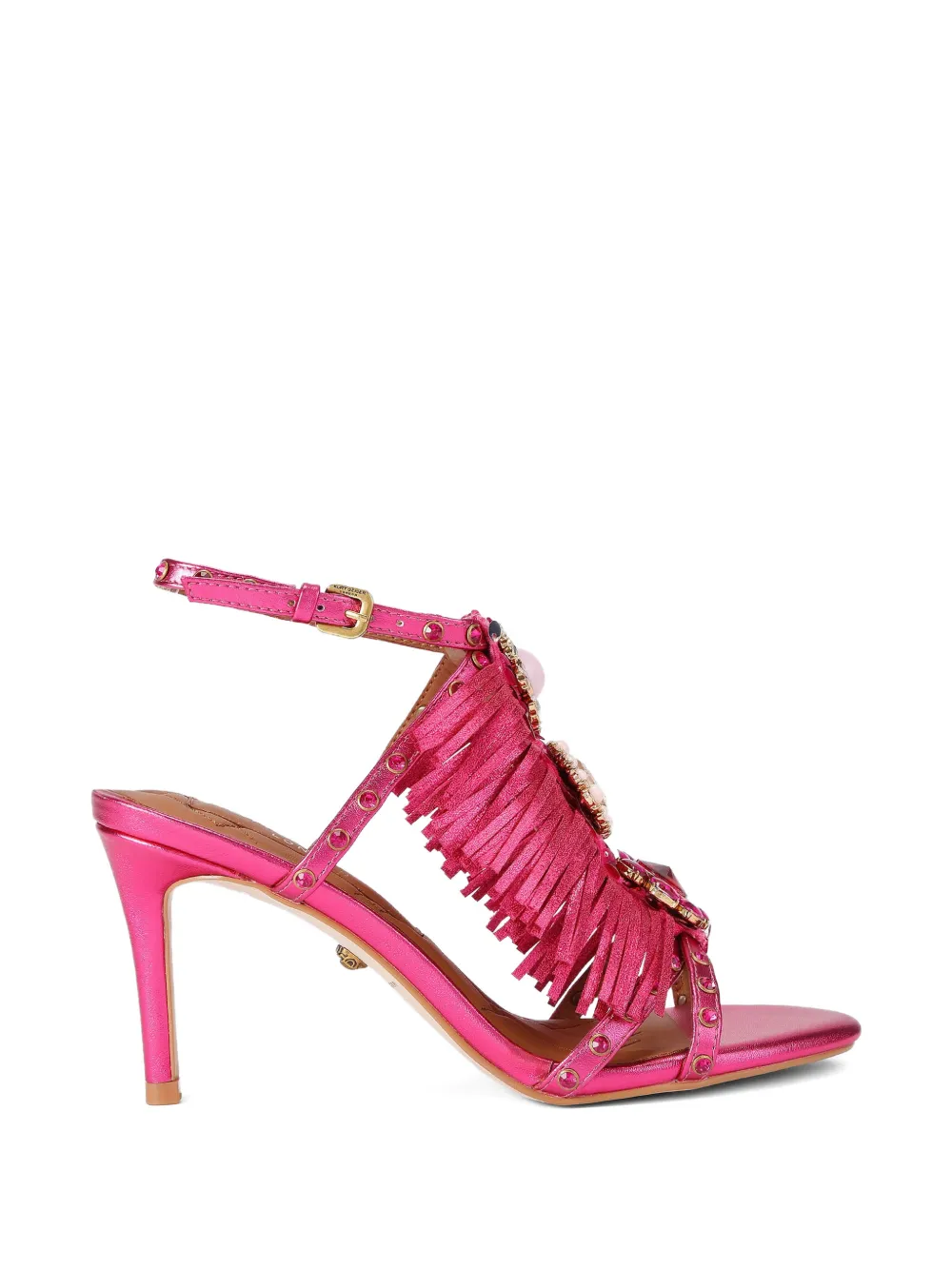 Kurt Geiger London jewel-embellished fringed sandals Roze