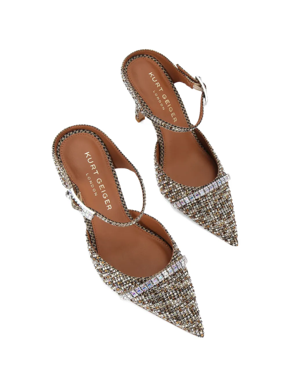Kurt Geiger London strass point-toe pumps Goud
