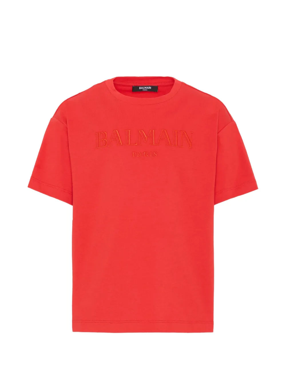 Balmain Kids embroidered short-sleeves T-shirt - Rosso