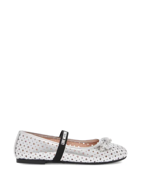 Love Moschino heart cut-out bow ballet flats