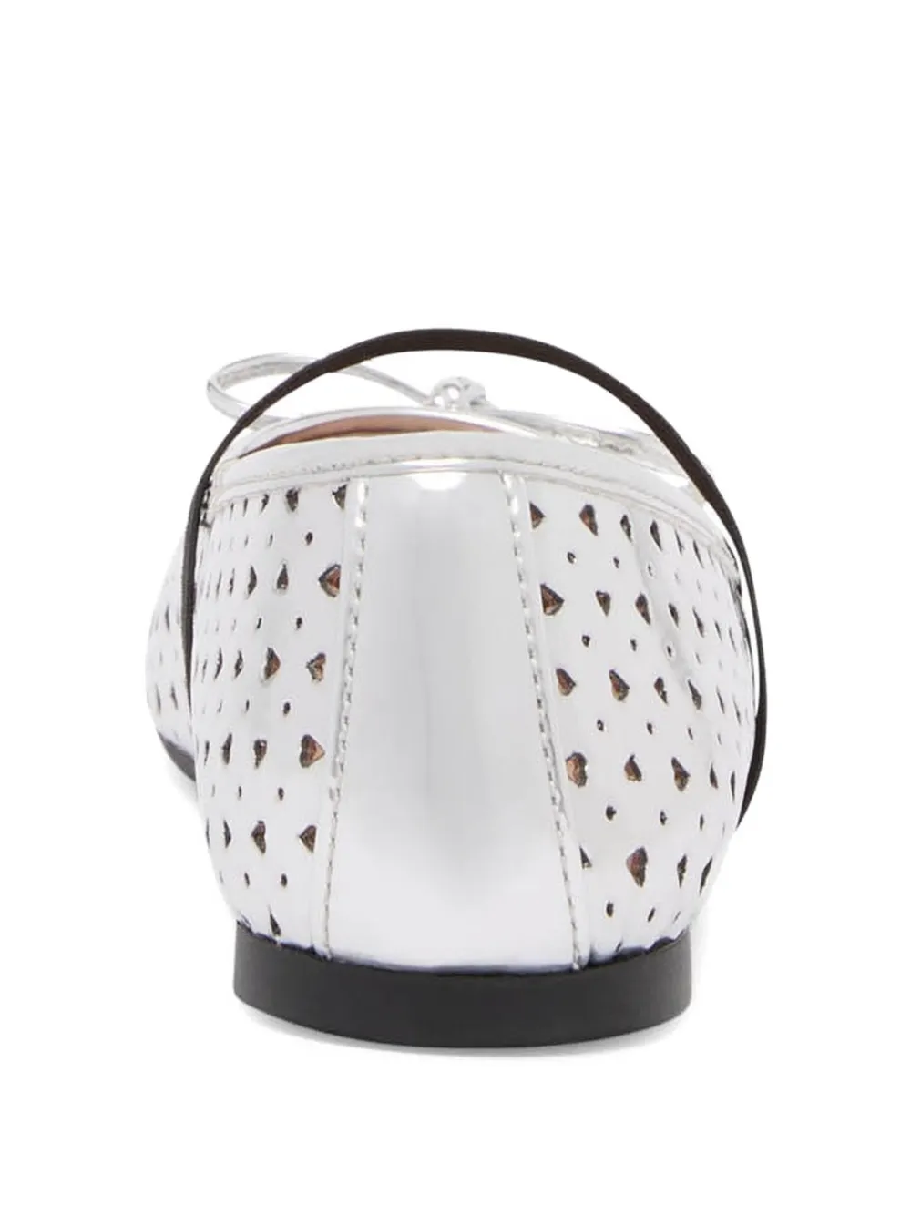 Love Moschino Ballerina's met strik en uitgesneden hart Zilver