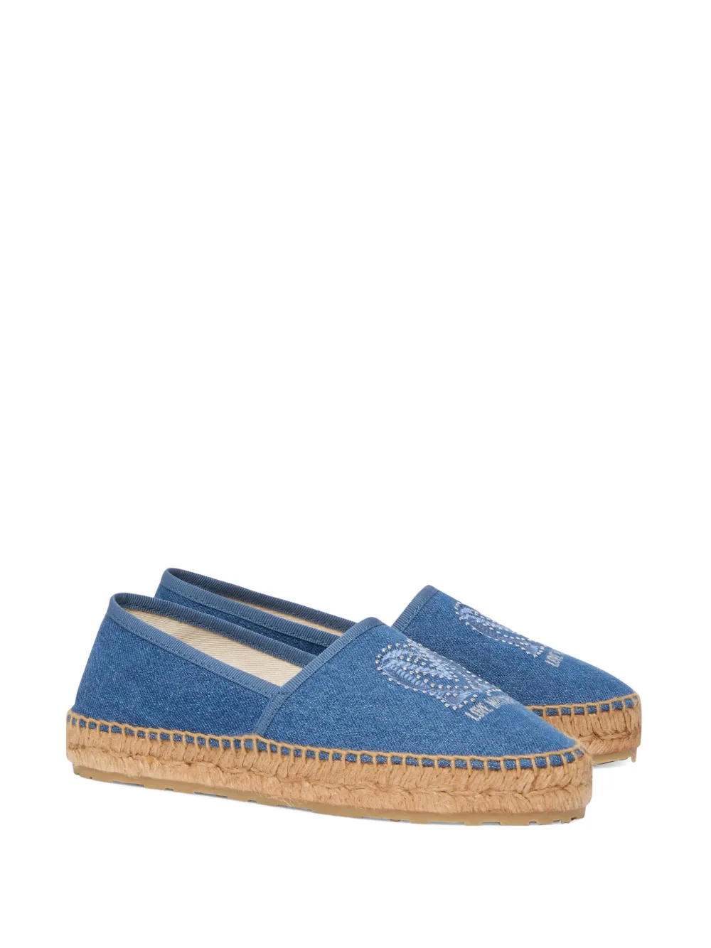 Love Moschino Espadrilles met borduurwerk Blauw