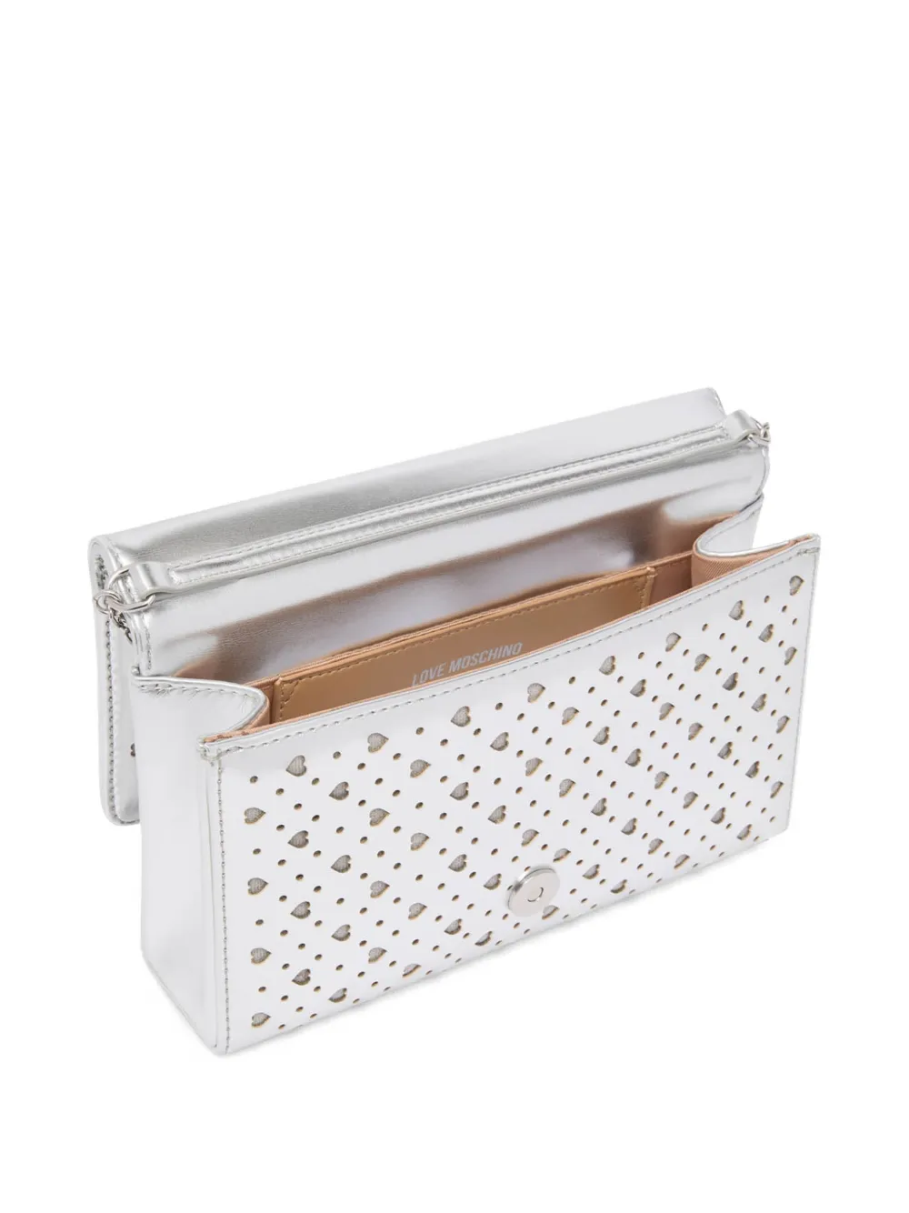 Love Moschino Clutch met uitgesneden hart Zilver