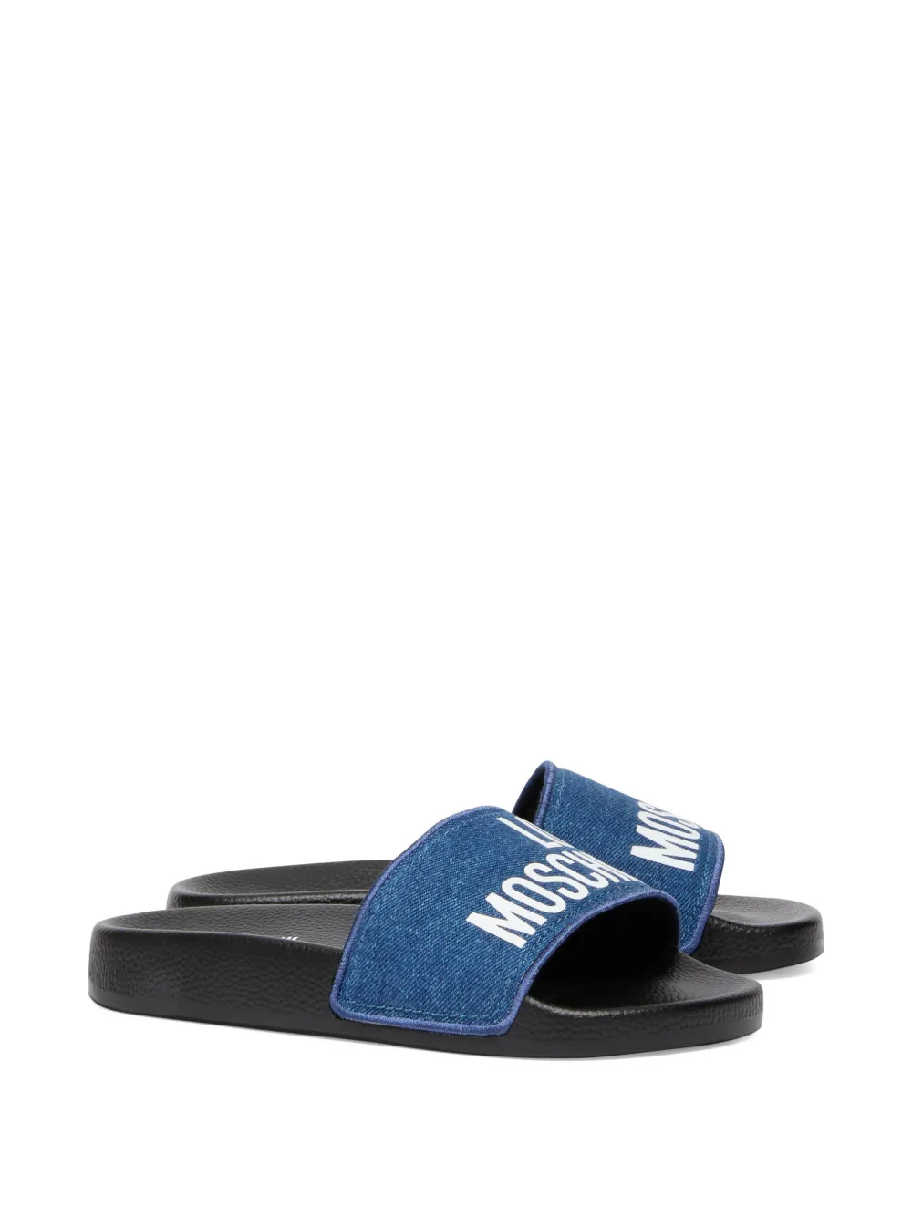 Love Moschino Slippers met logo Blauw