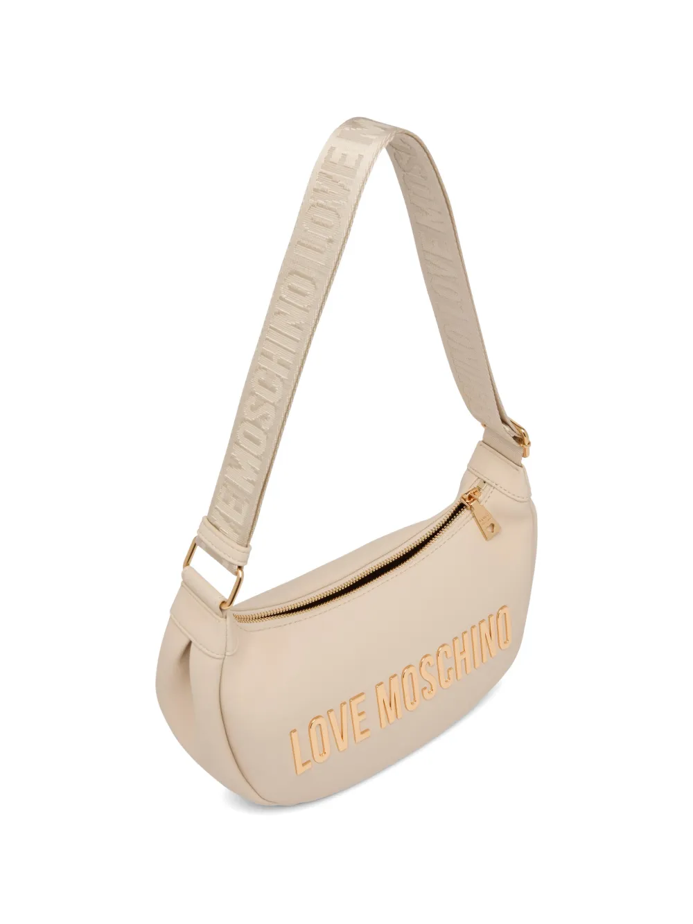 Love Moschino Schoudertas met logobandje Beige