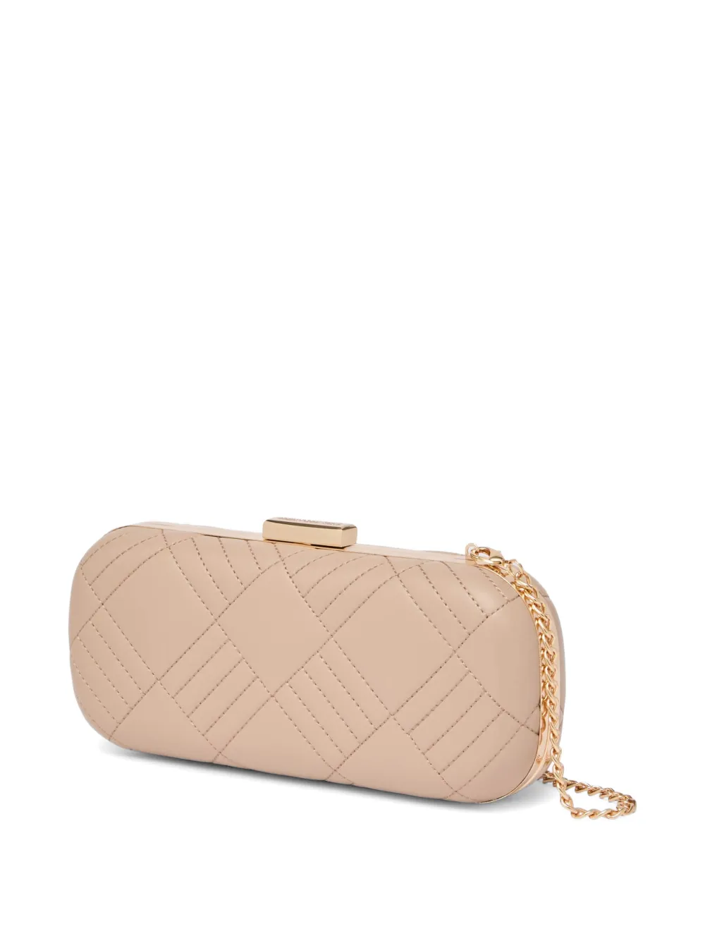 Love Moschino Gewatteerde clutch met bedel Beige