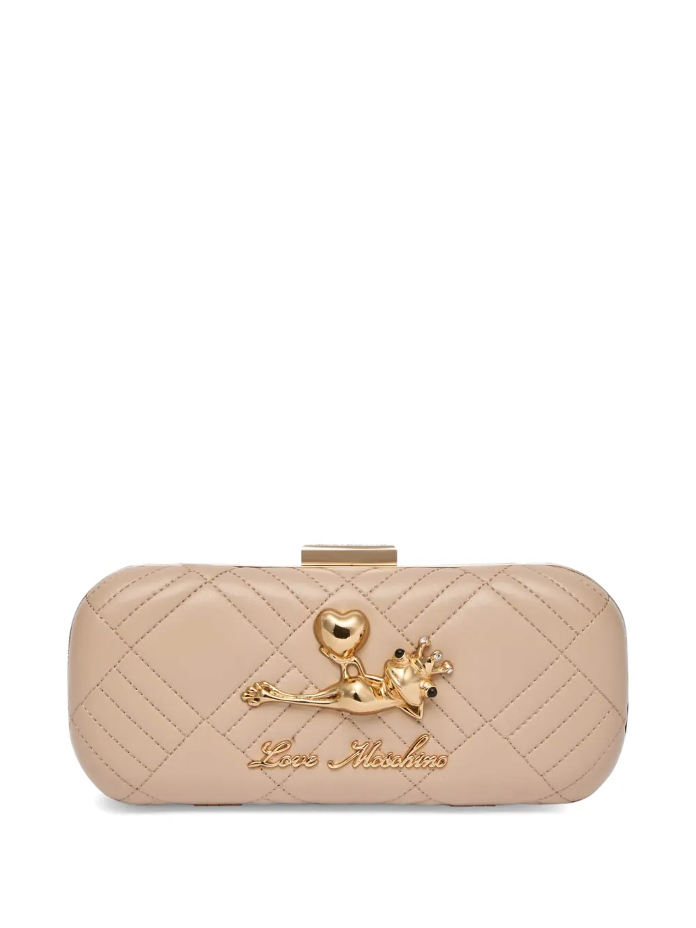 Love Moschino quilted charm clutch bag - Toni neutri