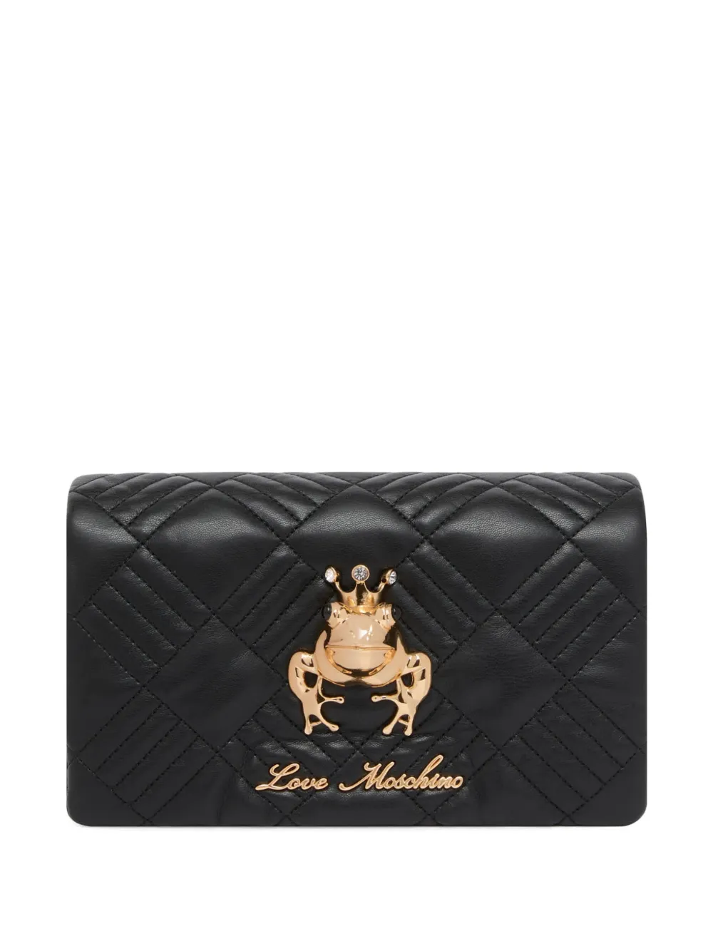 Love Moschino quilted frog shoulder bag - Nero