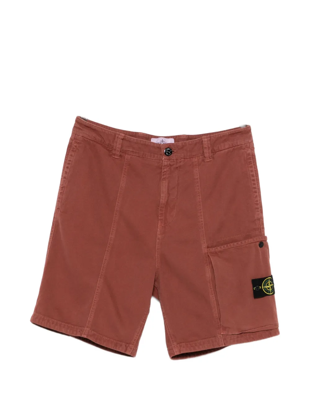 Stone Island logo-patch cargo shorts - Rosso