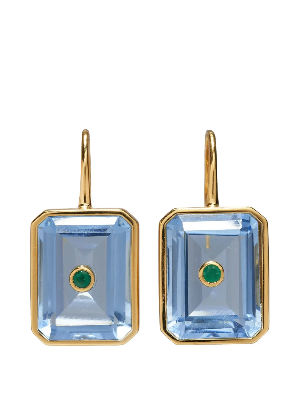 Lizzie Fortunato emerald glacier-tile earrings - Oro