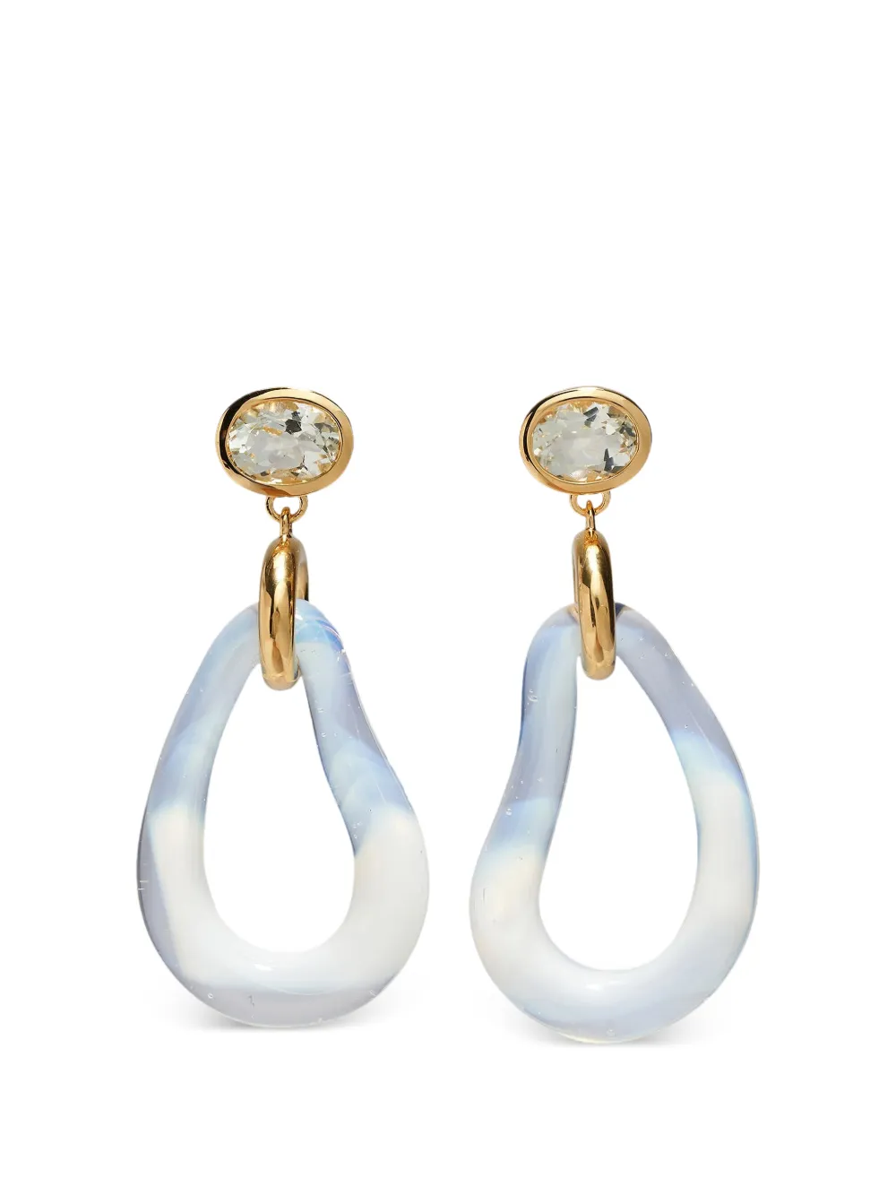 Lizzie Fortunato opalescent drop earrings - Gold