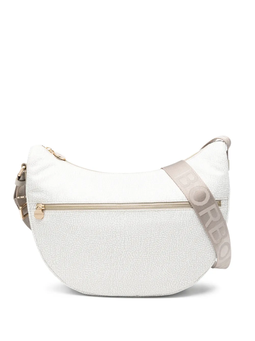 Borbonese middle Luna cross body bag - Bianco