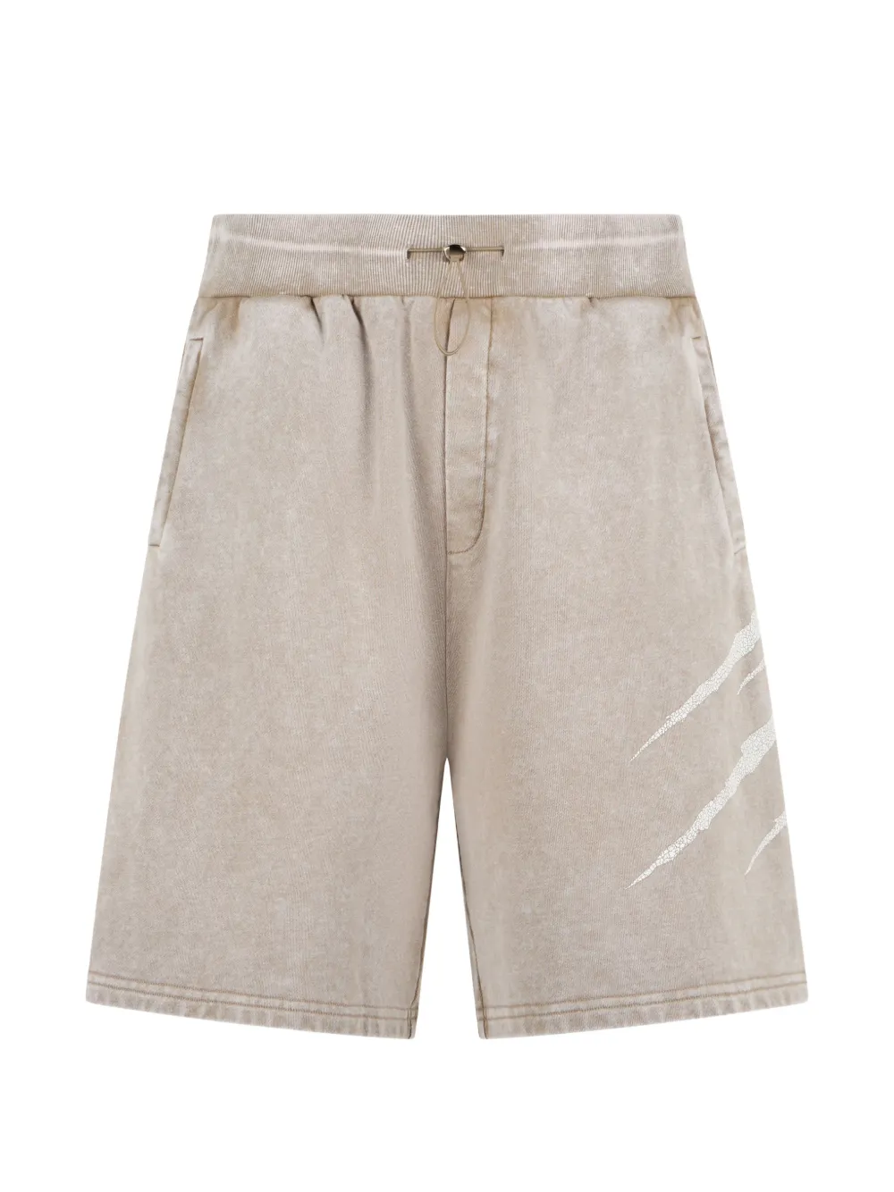 Plein Sport washed crackle-scratch shorts - Toni neutri