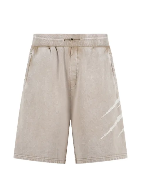 Plein Sport washed crackle-scratch shorts