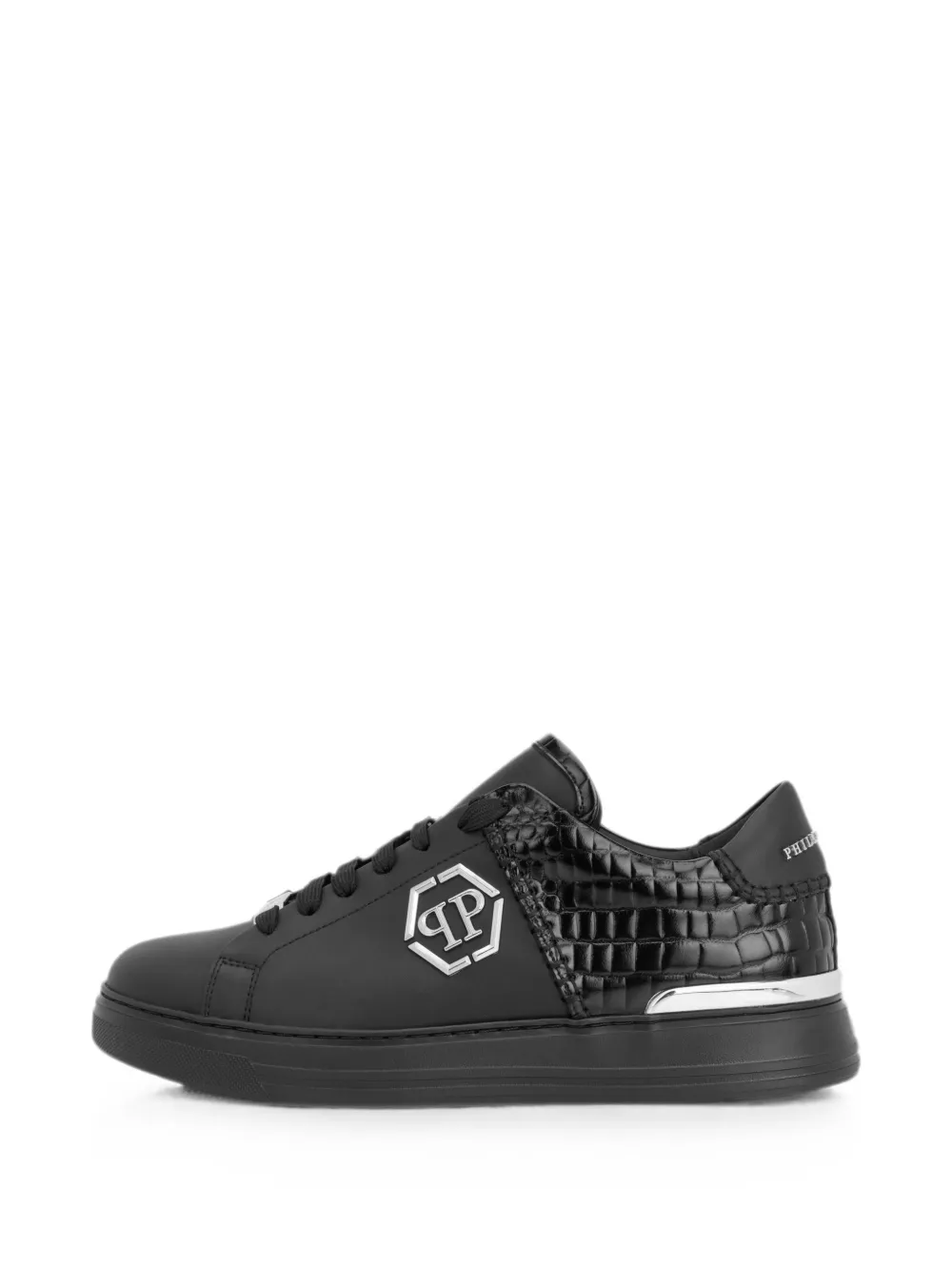 Philipp Plein Icon Cocco Mix croc-effect sneakers Zwart