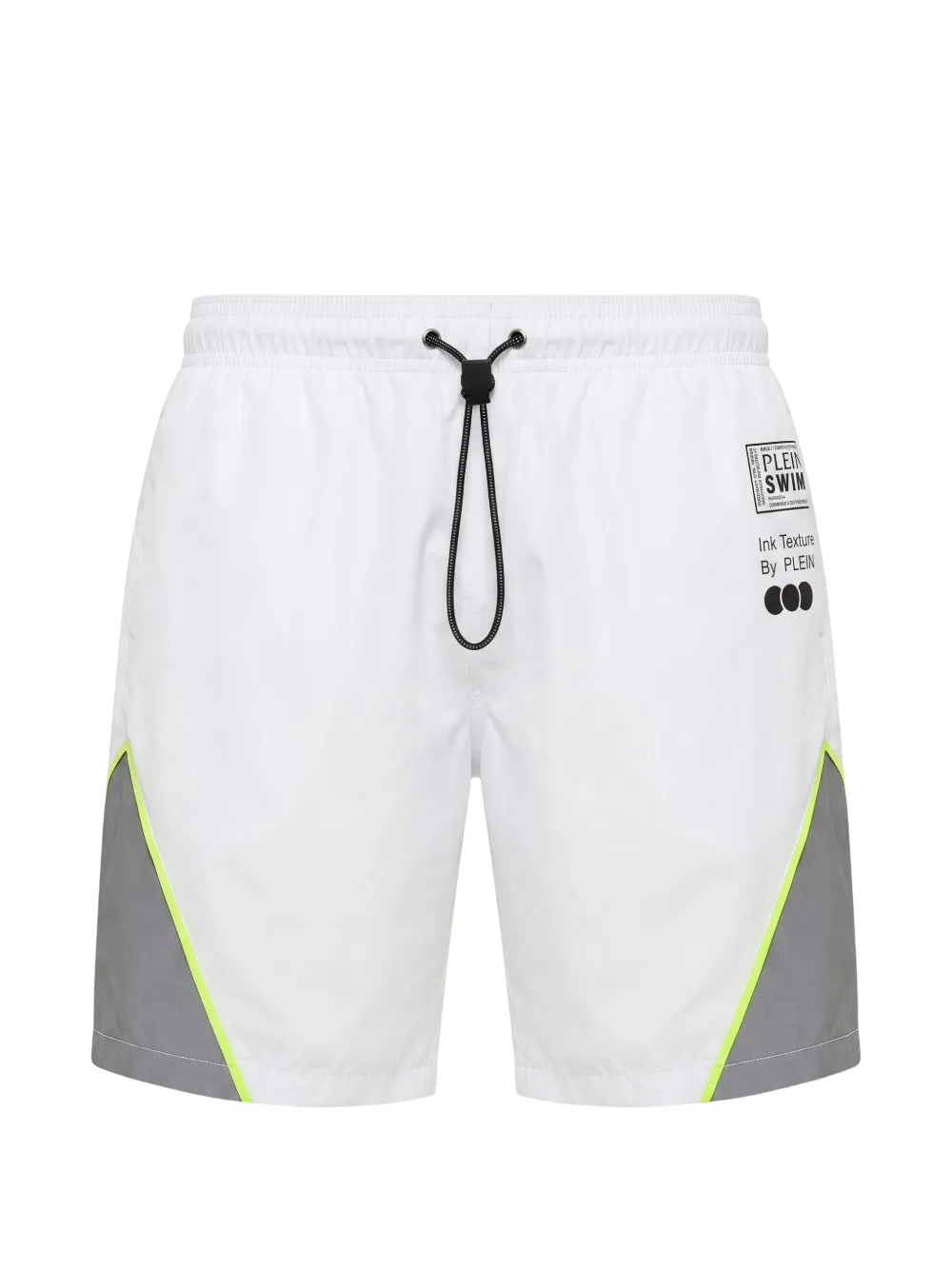 Plein Sport logo-print panelled swim shorts - Weiß