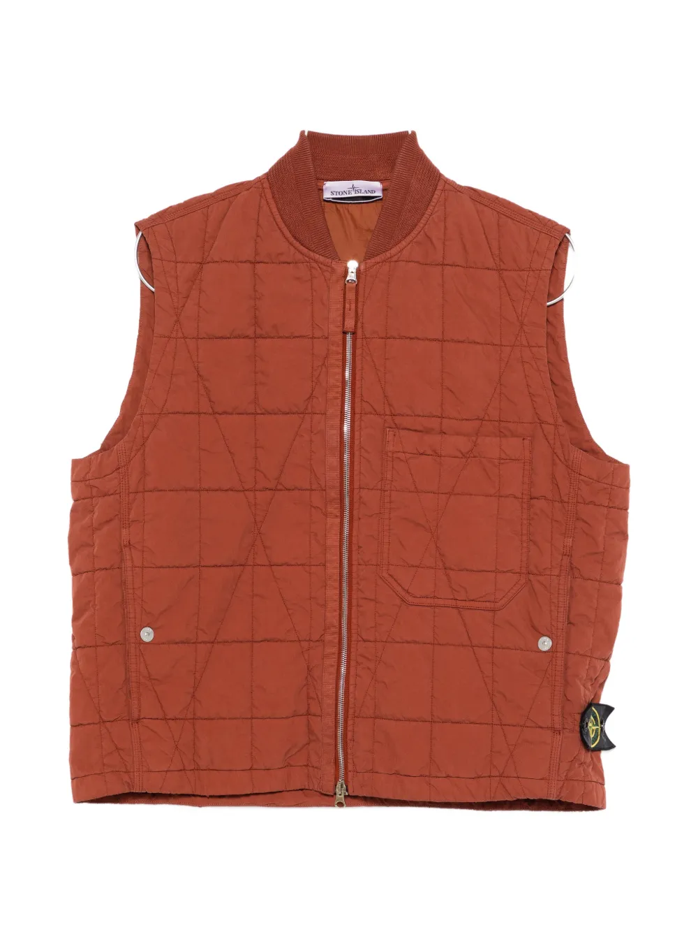Stone Island logo-patch gilet - Marrone