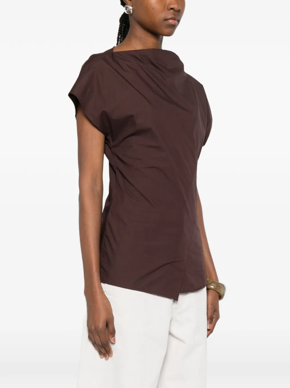  Soeur Fedora Draped Top - Brown 