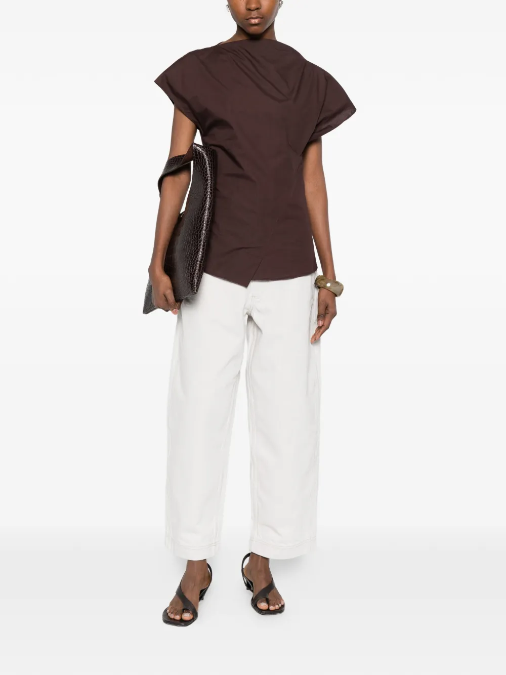 Soeur Fedora Draped Top - Brown 