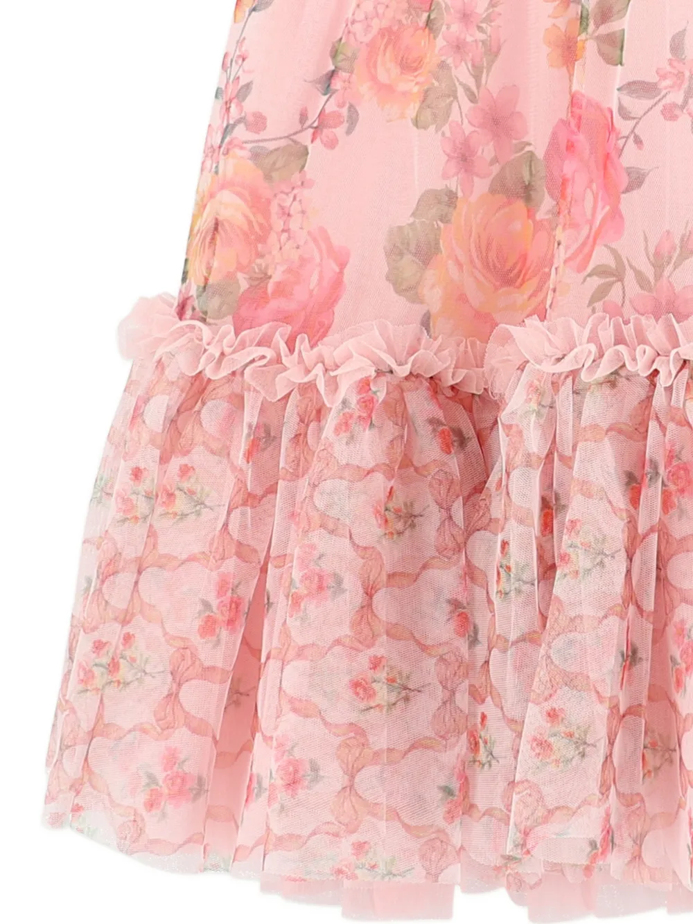  Angel's Face Marigold Primrose Ruffled Floral Dress - Pink 