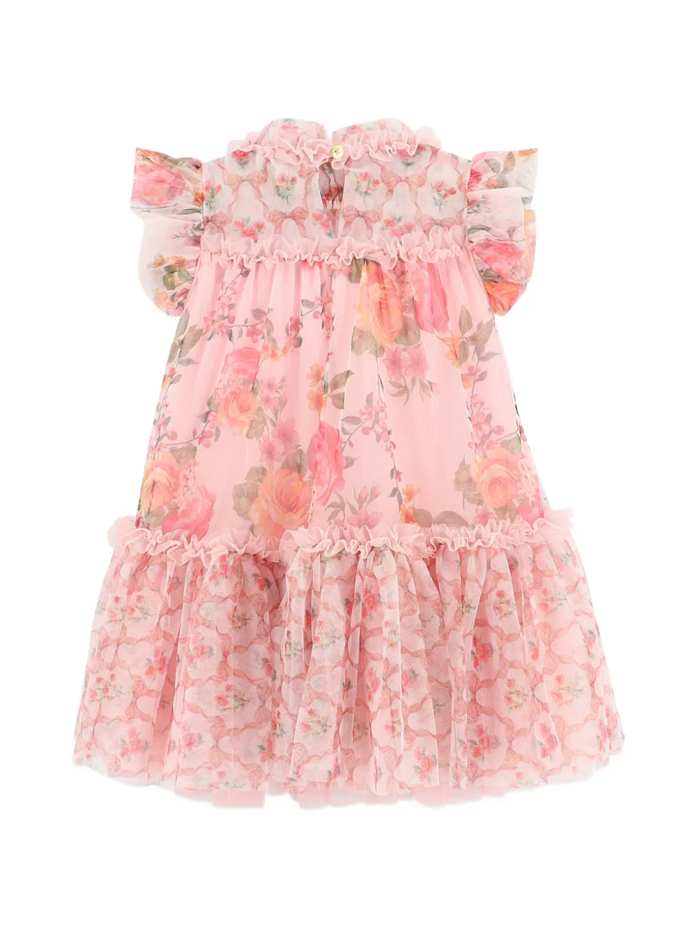  Angel's Face Marigold Primrose Ruffled Floral Dress - Pink 