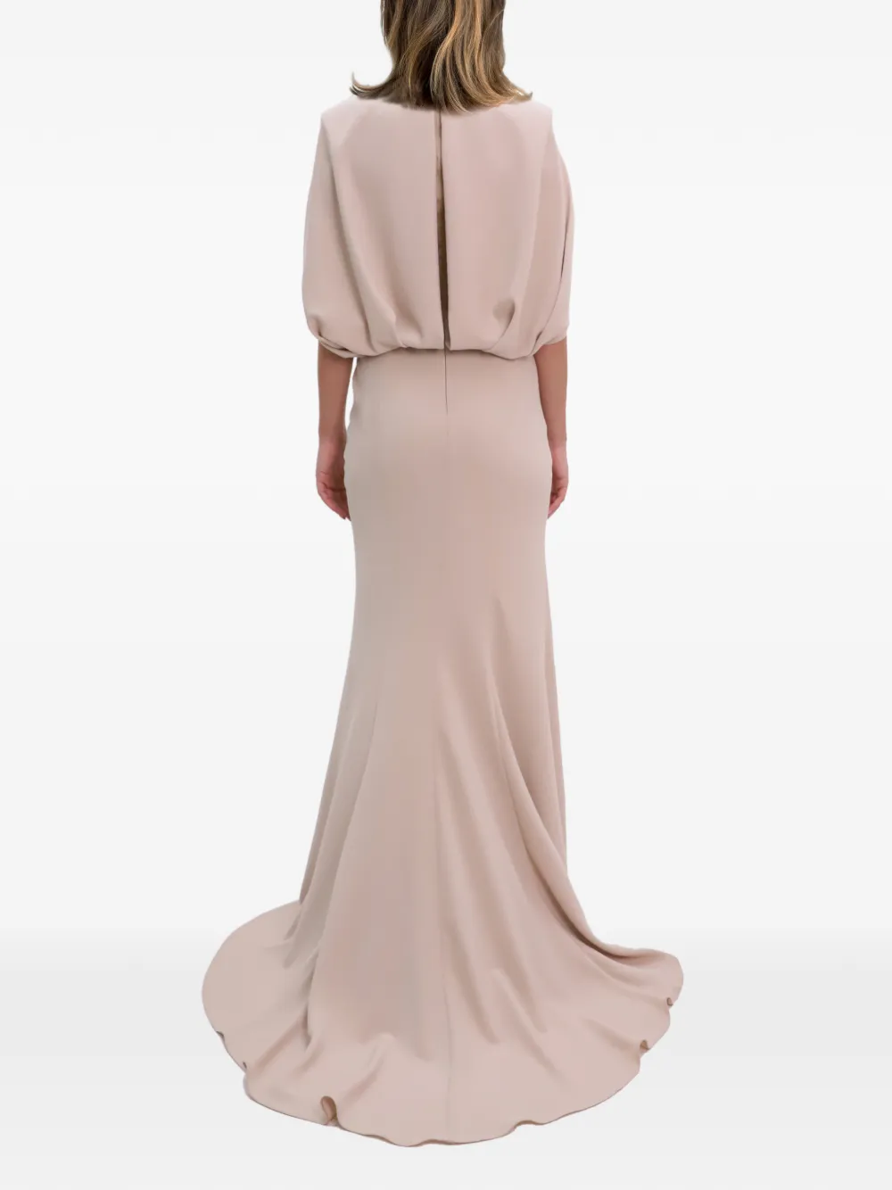 Gemy Maalouf Maxi-jurk met capemouwen Beige