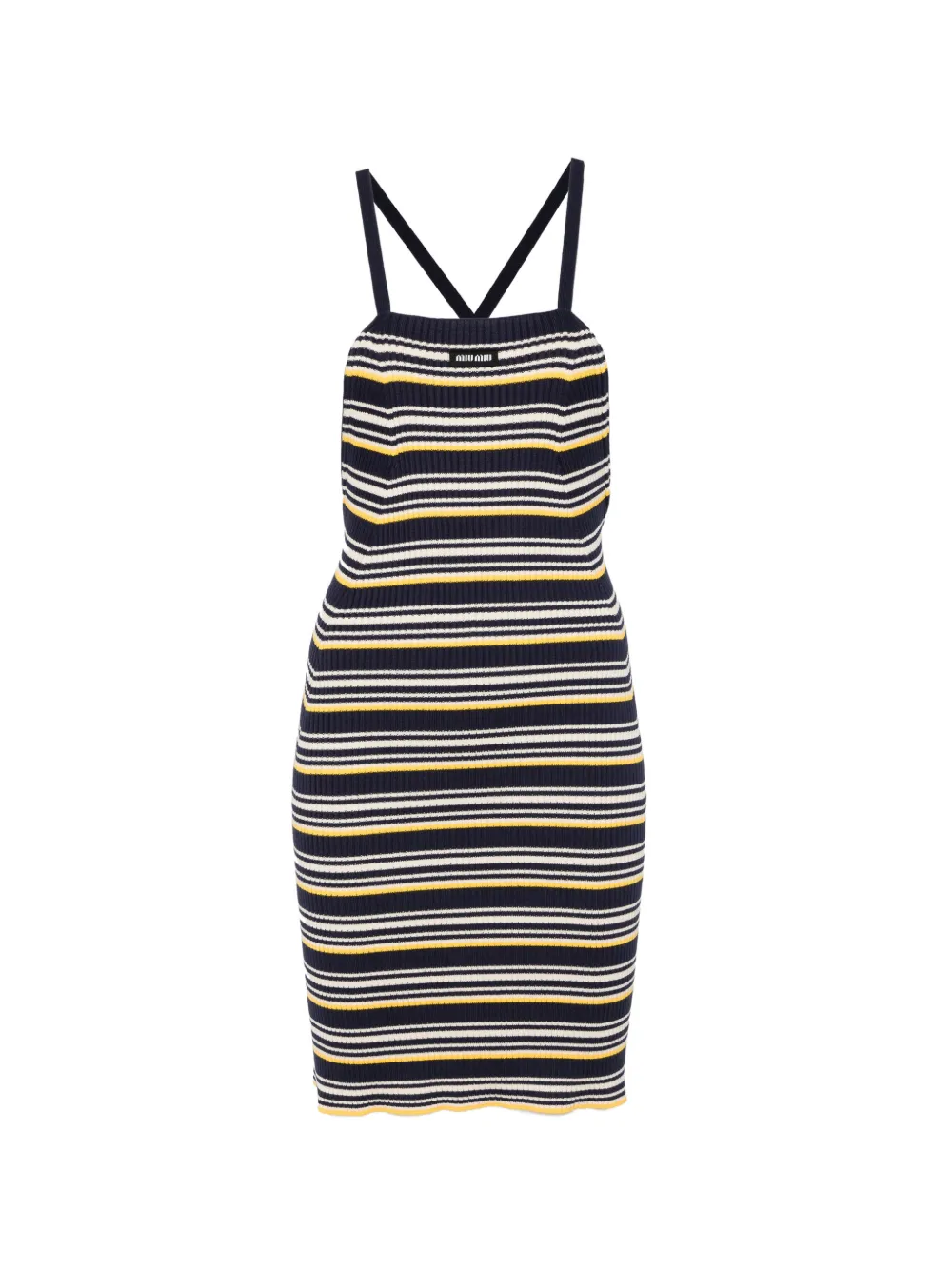 Miu Miu striped spaghetti strap dress - Blu