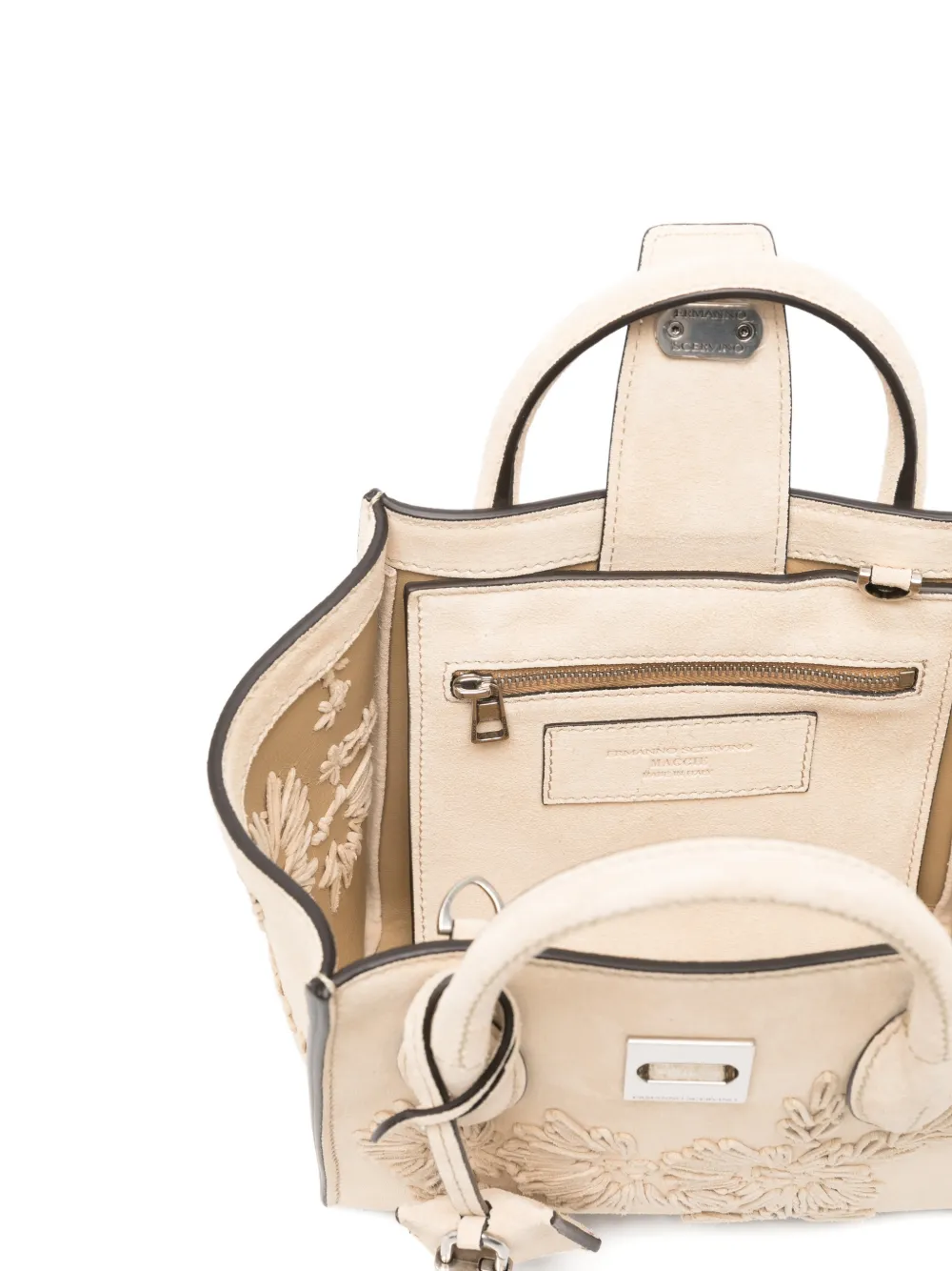 Ermanno Scervino Maggie mini-shopper met bloemendetail Beige
