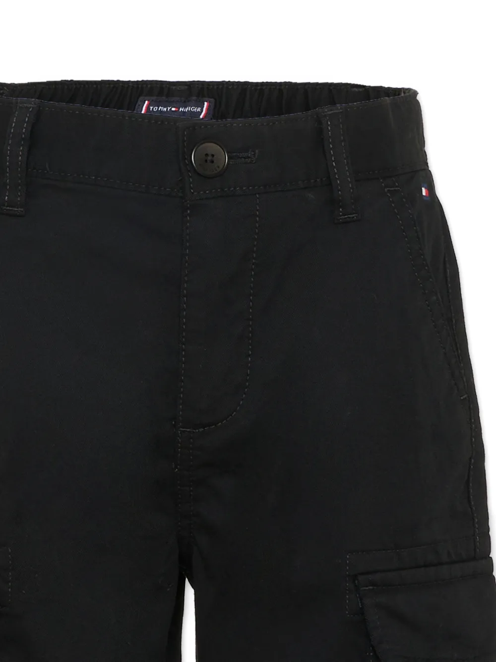Tommy Hilfiger Junior Cargo shorts met knopen Zwart
