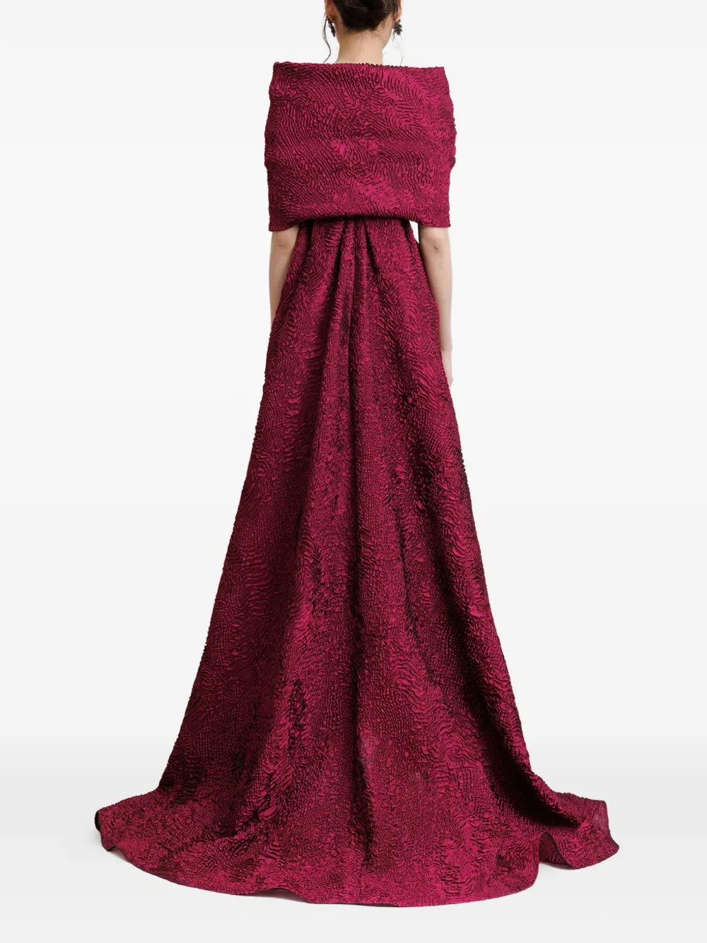 Gemy Maalouf Jurk met waterval V-hals Rood