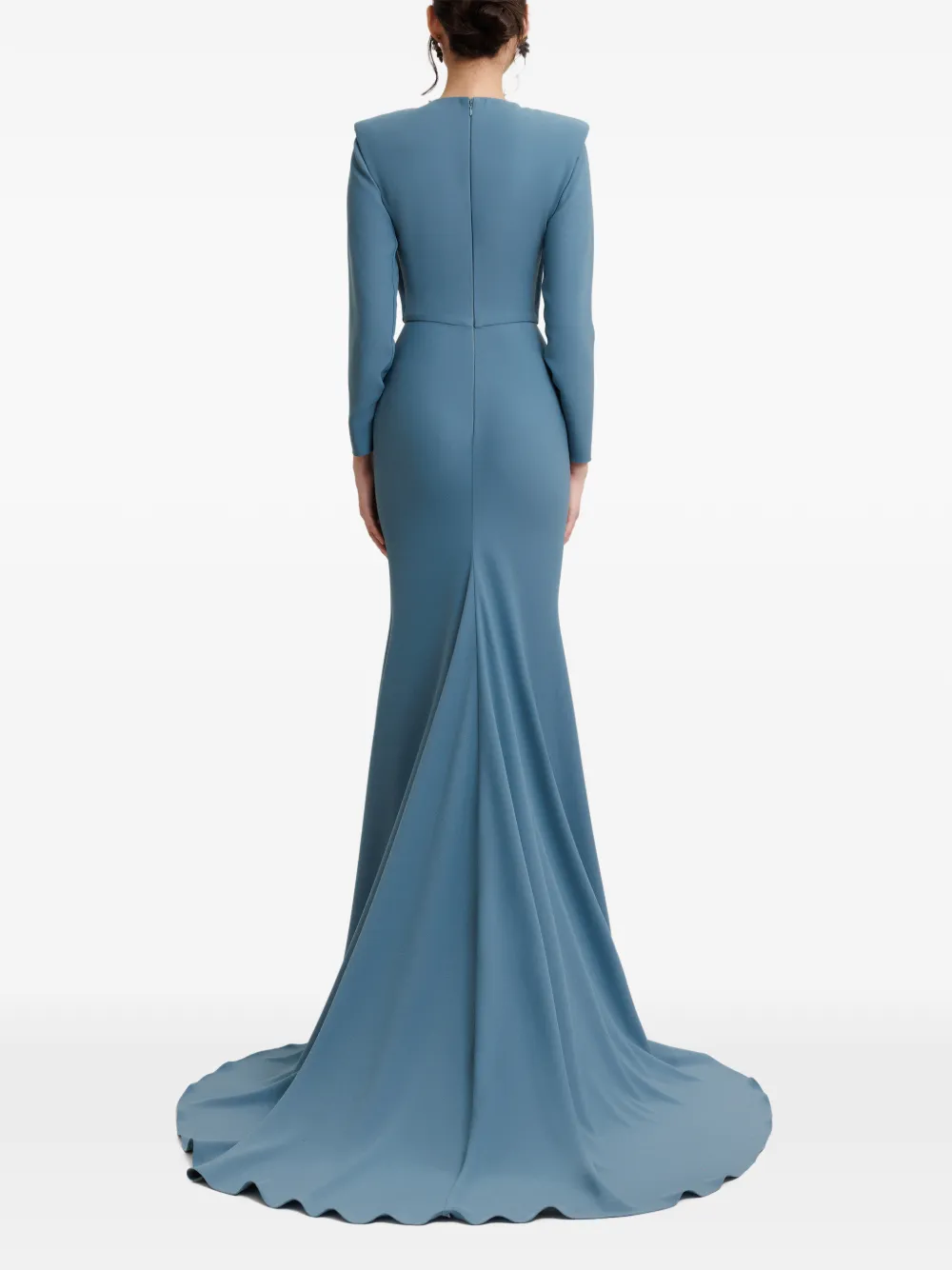 Gemy Maalouf Maxi-jurk met gedrapeerde hals Blauw
