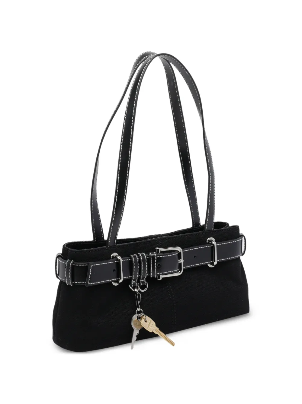  Osoi Buckle Detail Shoulder Bag - Black 