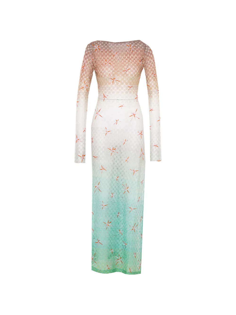 Missoni embroidered mesh long-sleeved dress - Bianco
