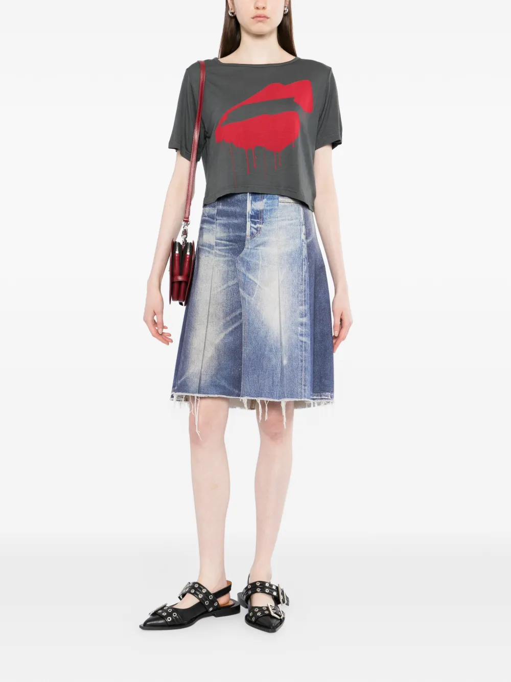  Jade Jagger Logo-print T-shirt - Grey 