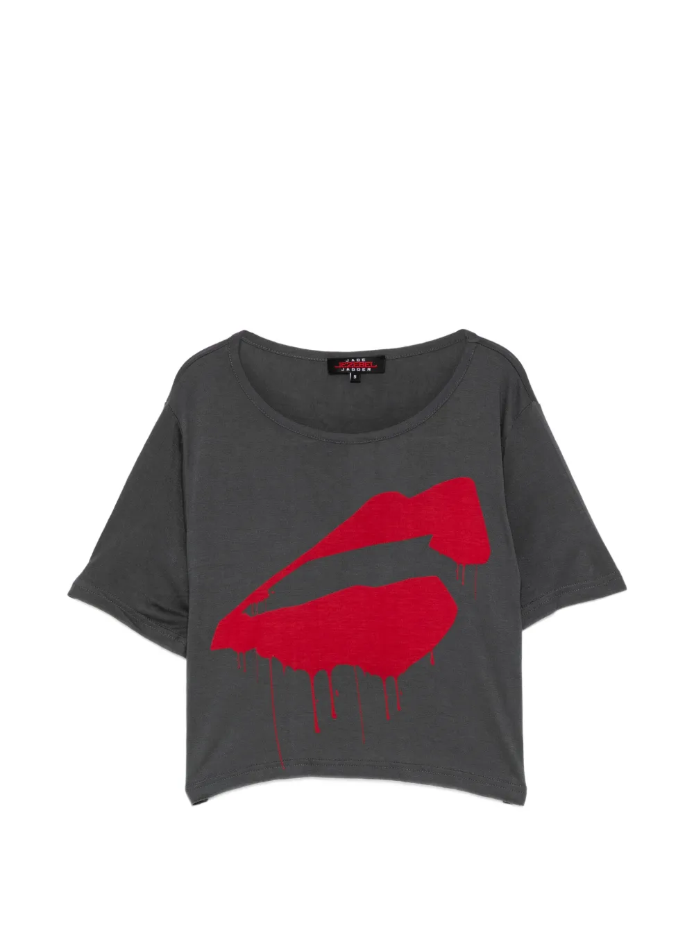 Jade Jagger logo-print T-shirt - Grigio