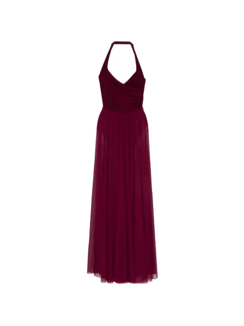 Norma Kamali halter draped maxi dress