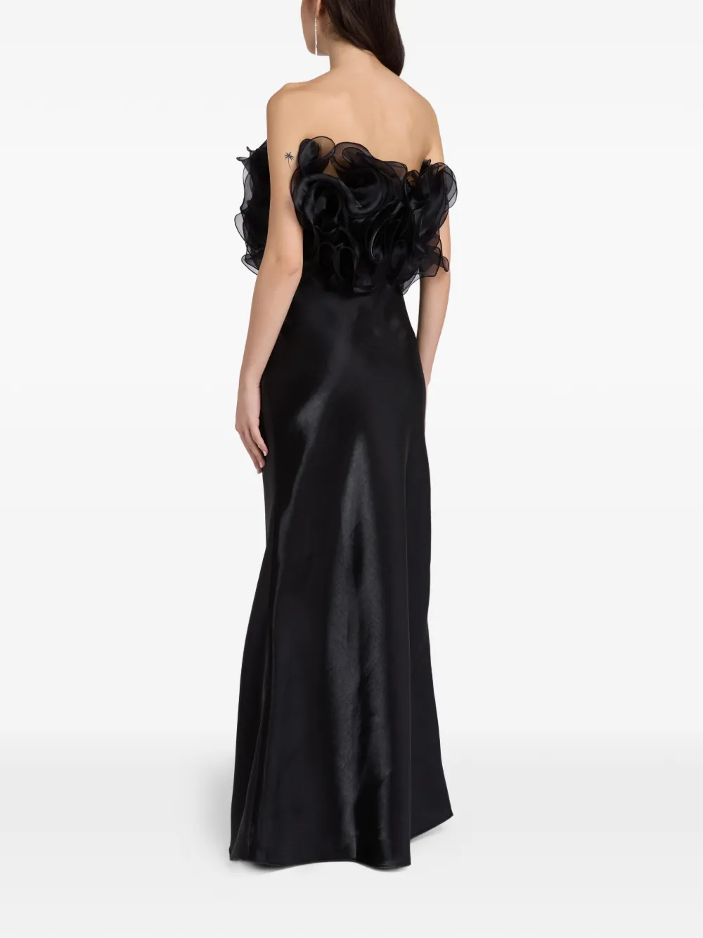 L'IDÉE Cou strapless top met ruches Zwart