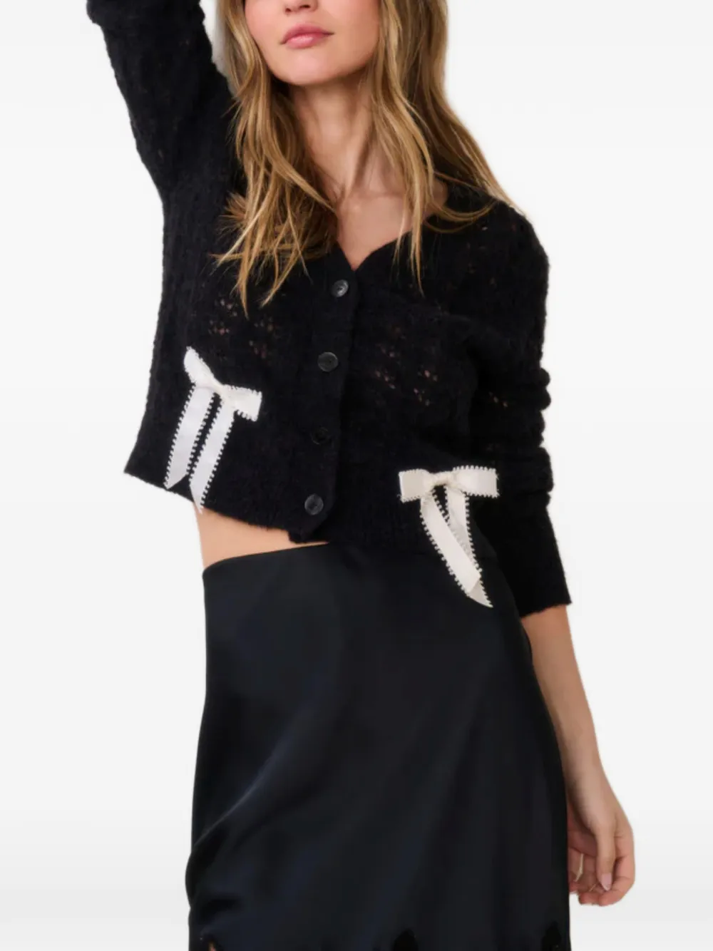 LoveShackFancy Lilly bow-detail cardigan - Blau