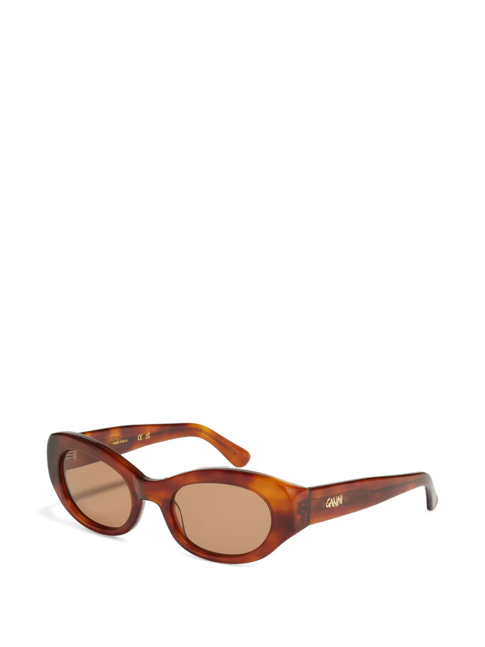  Ganni X Ace & Tate Dakota Oval-frame Sunglasses - Brown 