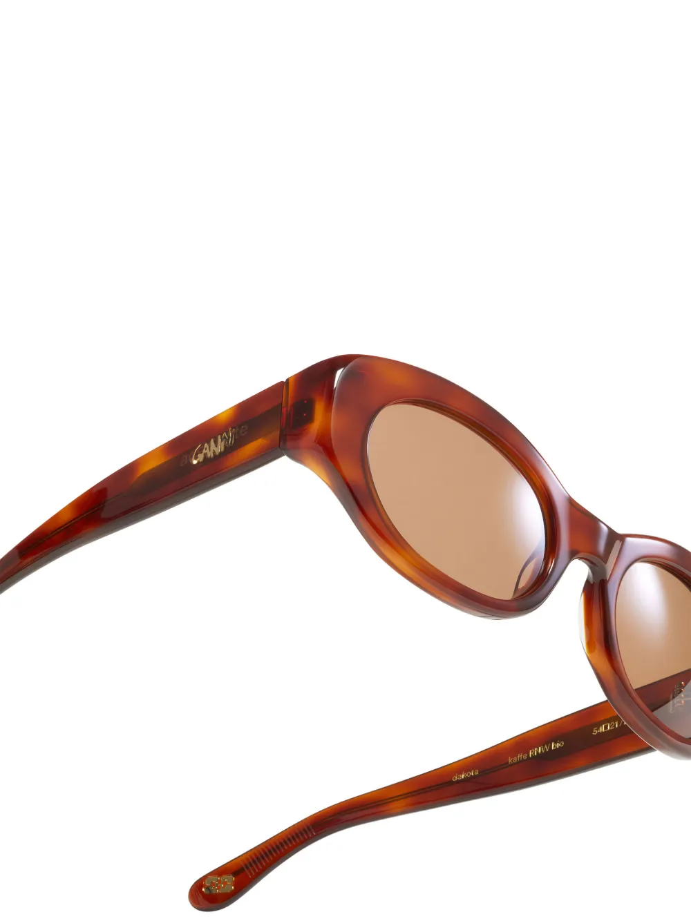  Ganni X Ace & Tate Dakota Oval-frame Sunglasses - Brown 