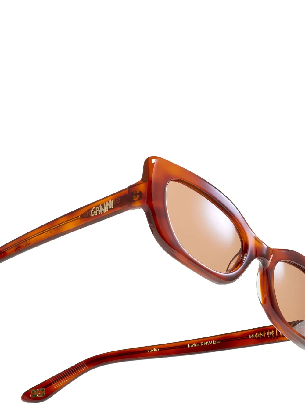  Ganni X Ace & Tate Sadie Oval-frame Sunglasses - Brown 