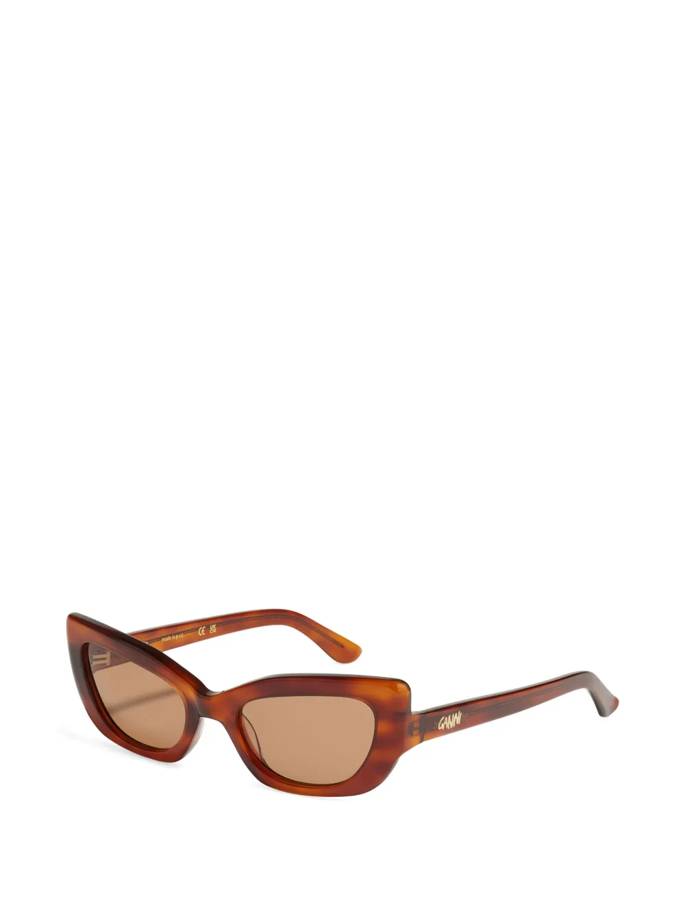  Ganni X Ace & Tate Sadie Oval-frame Sunglasses - Brown 