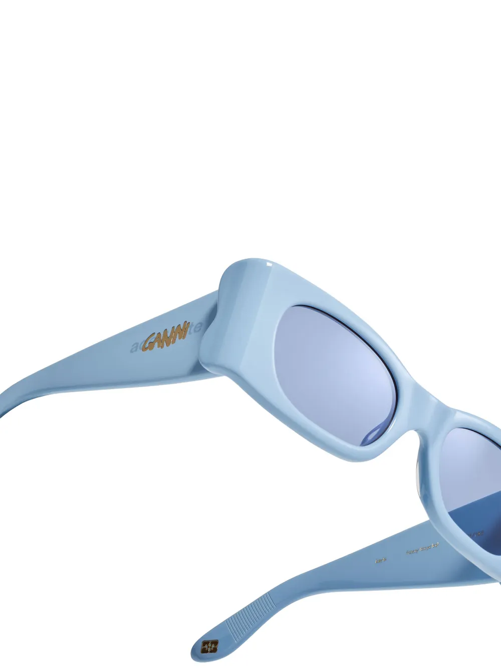  Ganni X Ace & Tate Kayla Rectangle Sunglasses - Blue 
