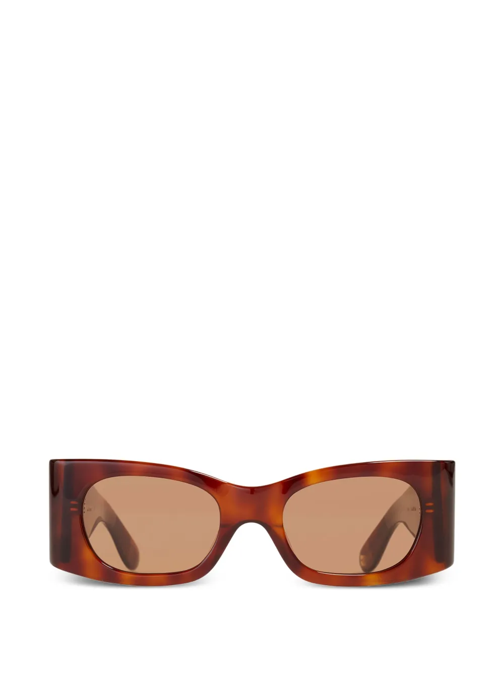 GANNI x Ace & Tate Kayla rectangle-frame sunglasses - Marrone