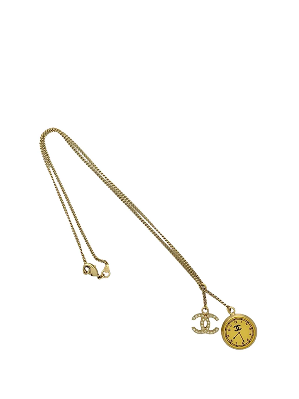 CHANEL Pre-Owned Collana CC placcata oro con pendente e perle sintetiche 2007 - Bianco