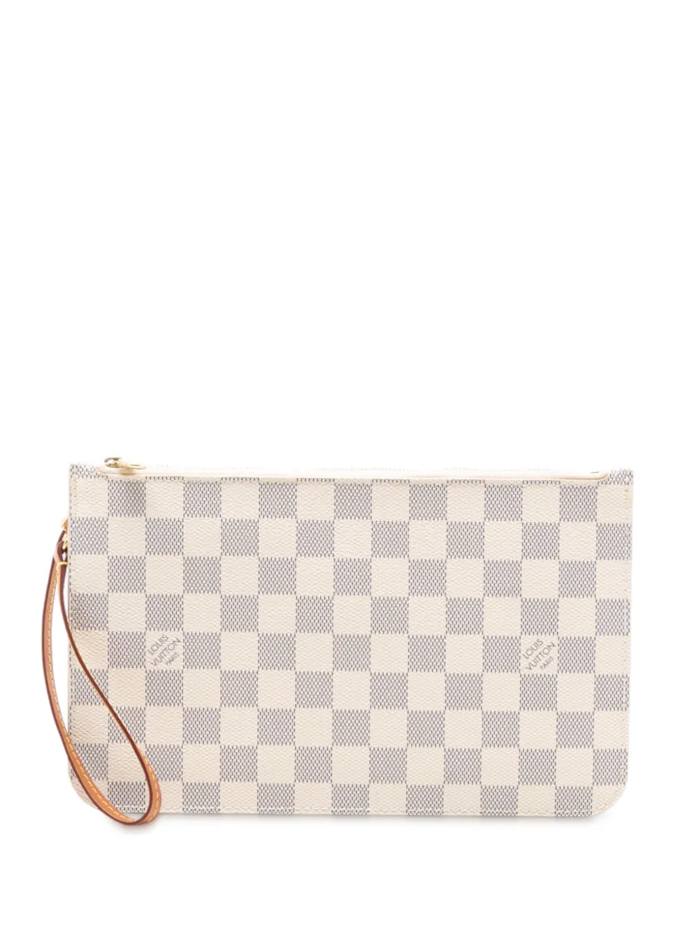 Louis Vuitton Pre-Owned Pouch Neverfull MM in tela Damier Azur 2018 - Bianco