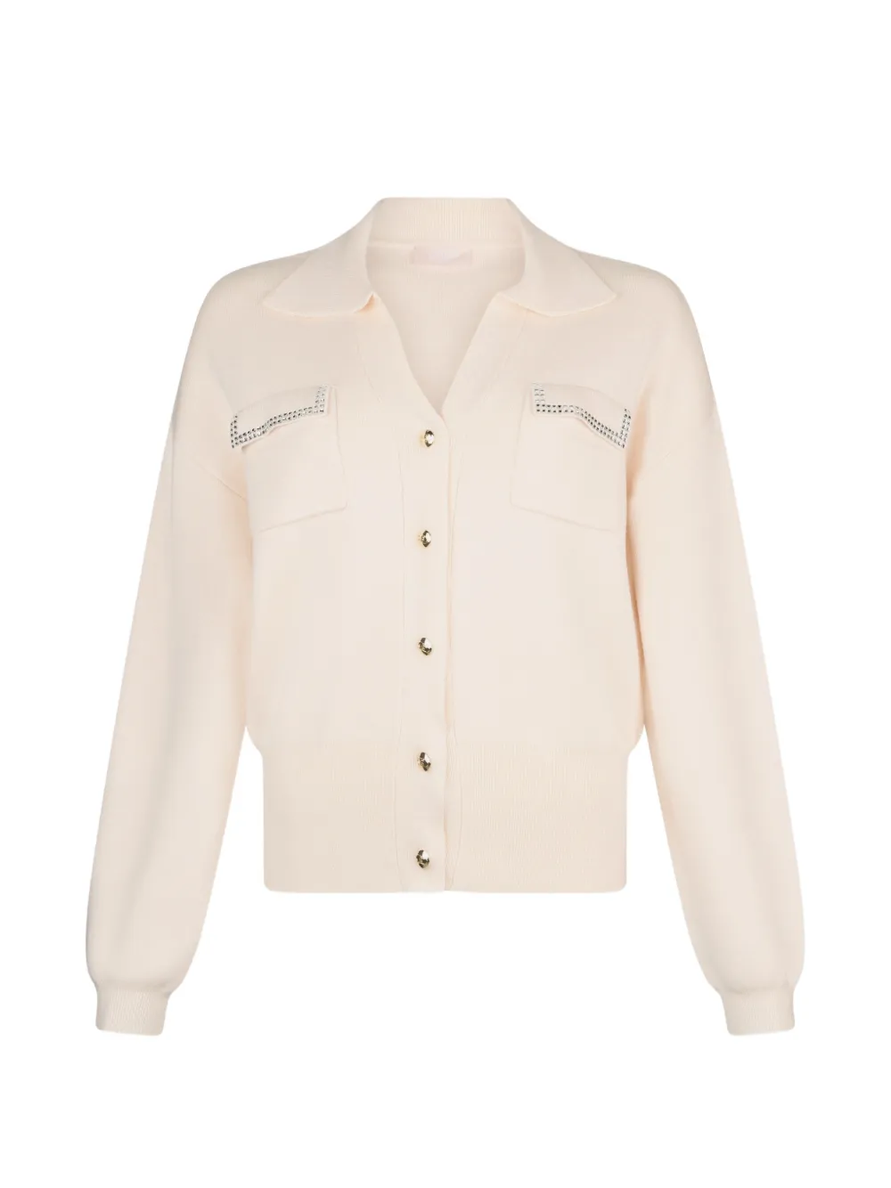 LIU JO bead-embellished V-neck cardigan - Toni neutri