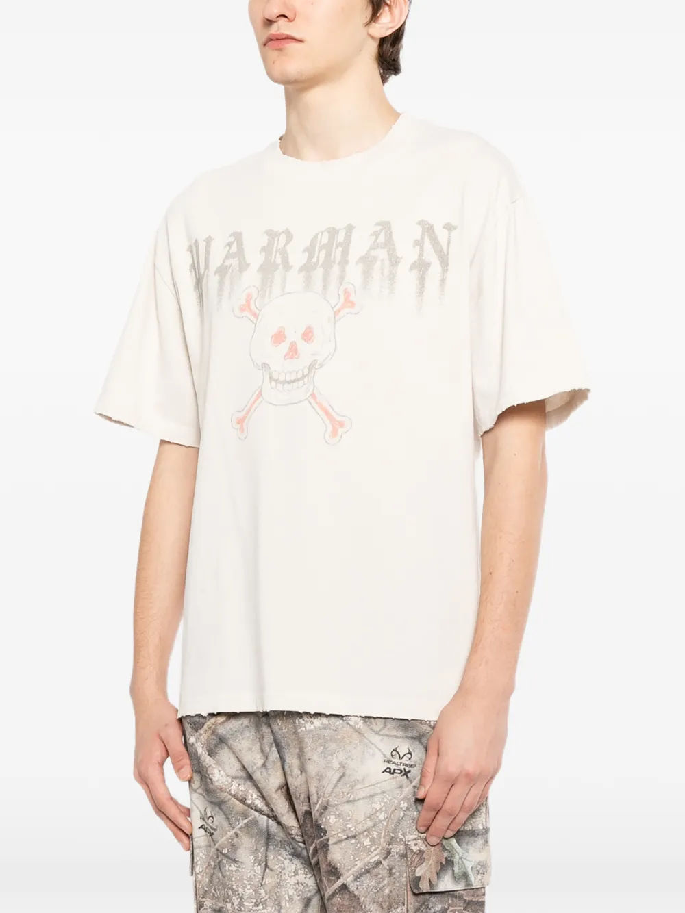  Warman Skull-print T-shirt - Neutrals 