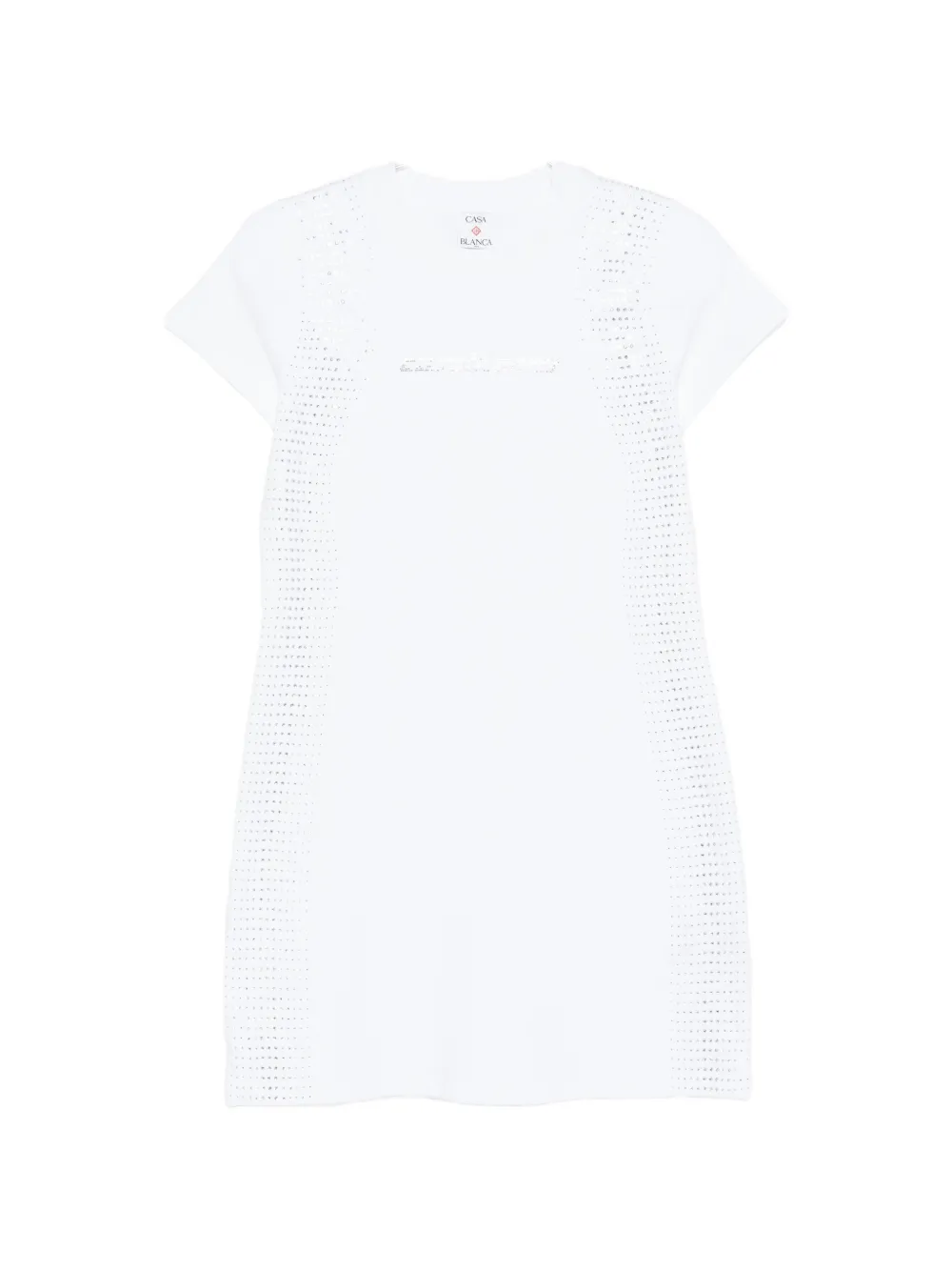 Casablanca crystal-embellishment mini dress - Bianco